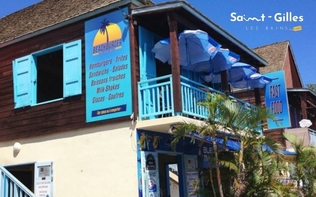 Façade chez Beach Burger à Saint-Gilles Les Bains à La Réunion, port de plaisance