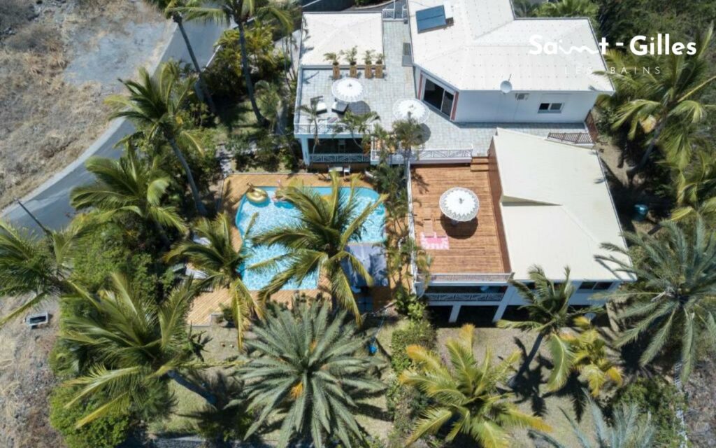 Vue du ciel de l'hébergement Villa Prana à Saint-Gilles Les Bains à La Réunion