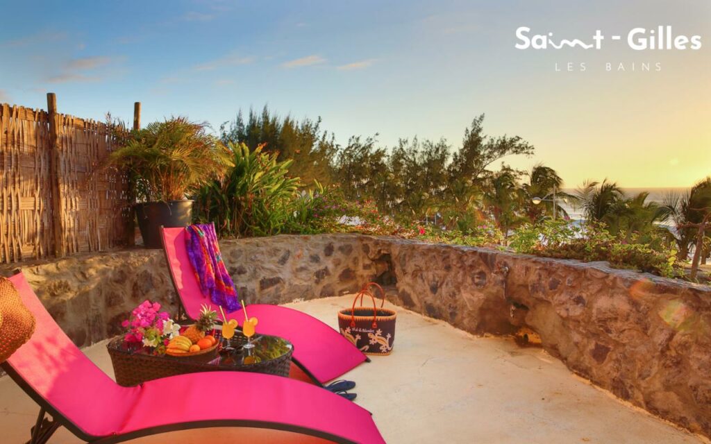 Terrasse de la résidence Hôtel Les Boucaniers à Saint-Gilles Les Bains à La Réunion