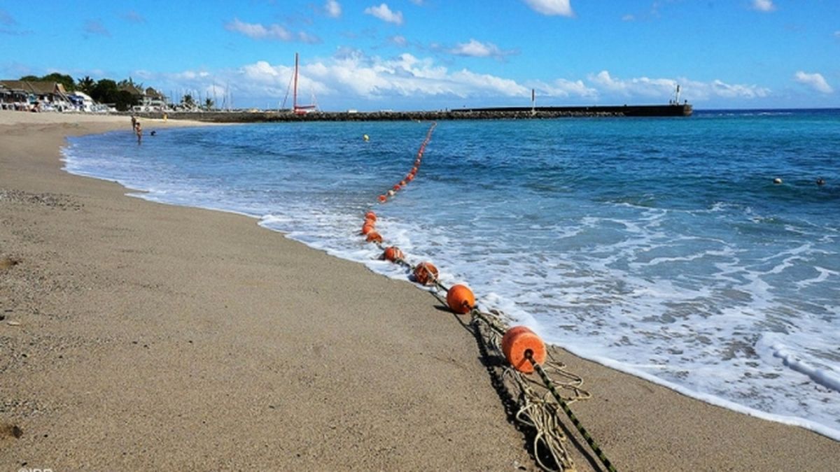 filet de baignade plage des Roches Noires